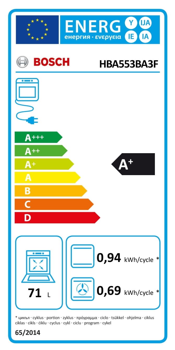 Four encastrable EcoClean BOSCH 71L Noir - HBA553BA3F