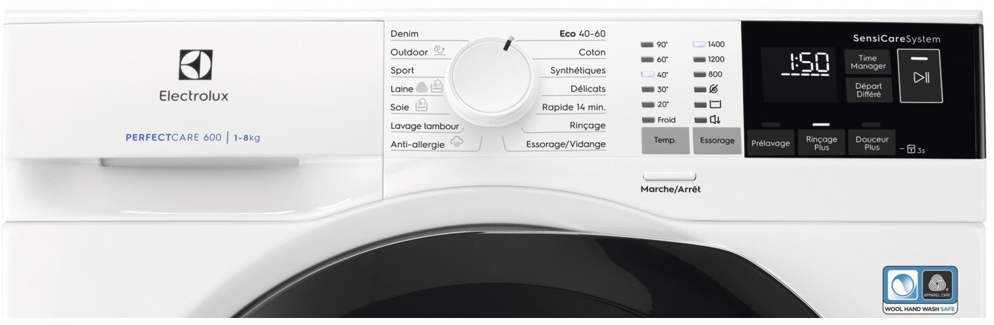 Lave linge Frontal ELECTROLUX PerfectCare 600 Eco Valve 8kg - EW6F4805AR