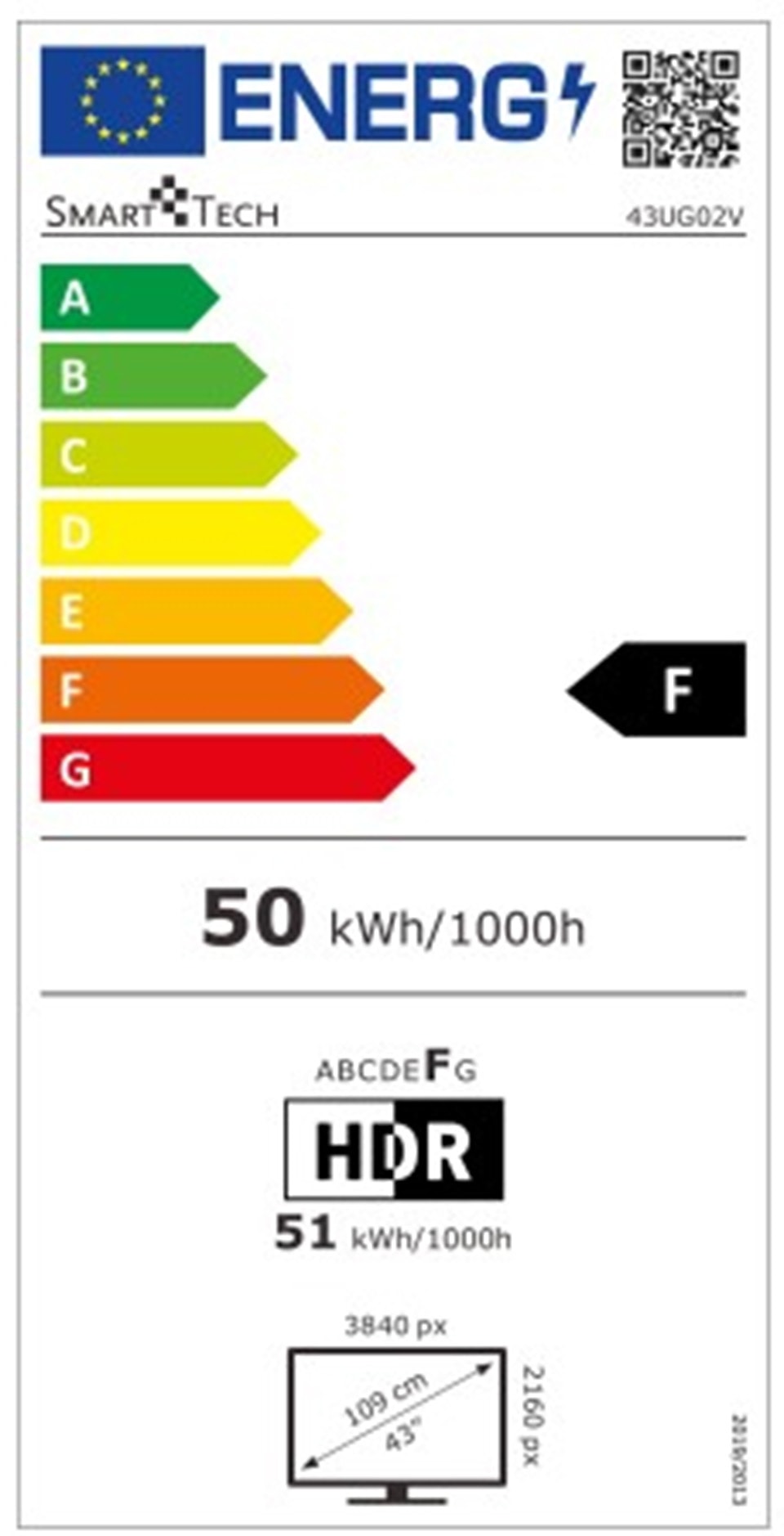 TV LED 4K 109 cm SMART TECH  - 43UG02V