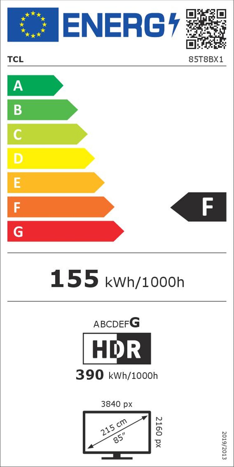 TV QLED 4K 215 cm TCL avec Google TV et Game Master 3.0 - 85T8B