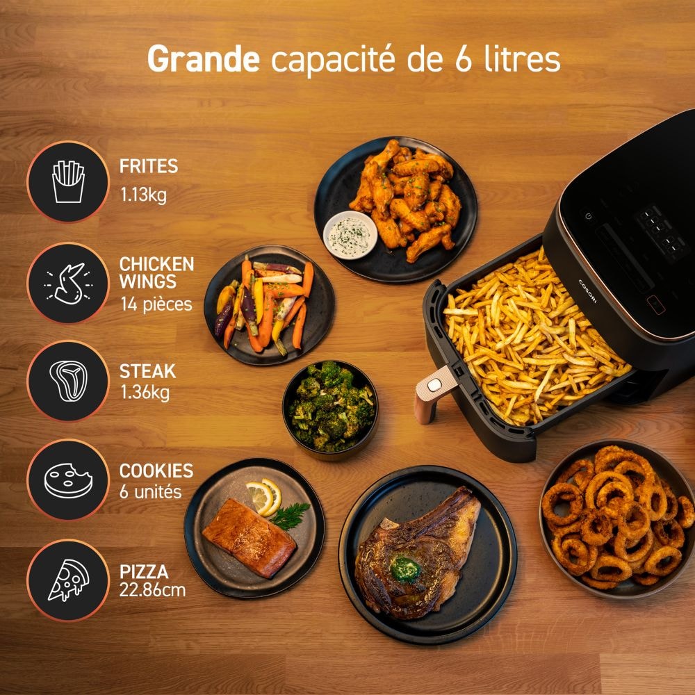 Friteuse à air chaud COSORI , airfryer, Turbo Blaze Chef edition, 6L - KOSP0019EUN