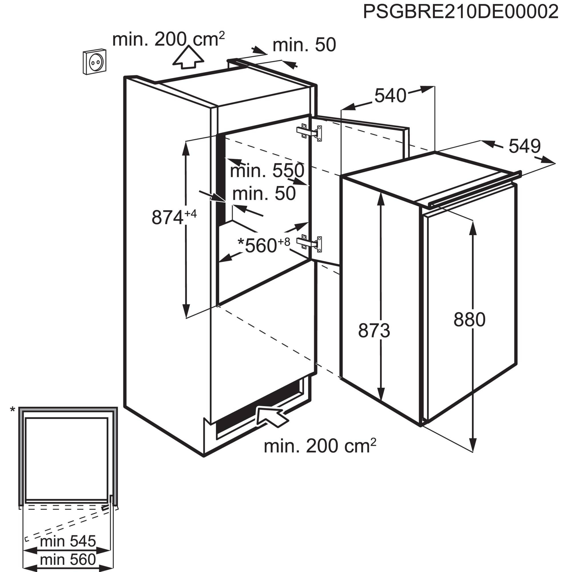 Réfrigérateur encastrable 1 porte FAURE Froid Statique 142L  - FRAN88ES