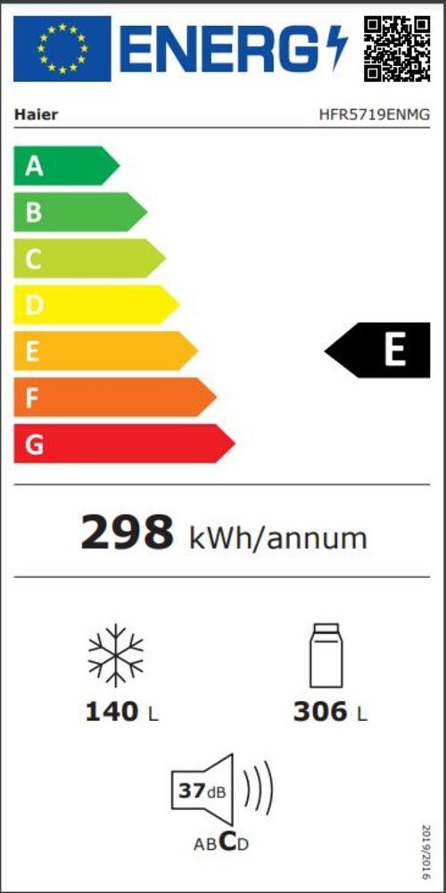 Réfrigérateur 4 portes HAIER , Froid No Frost, 446L, Inox - HFR5719ENMG