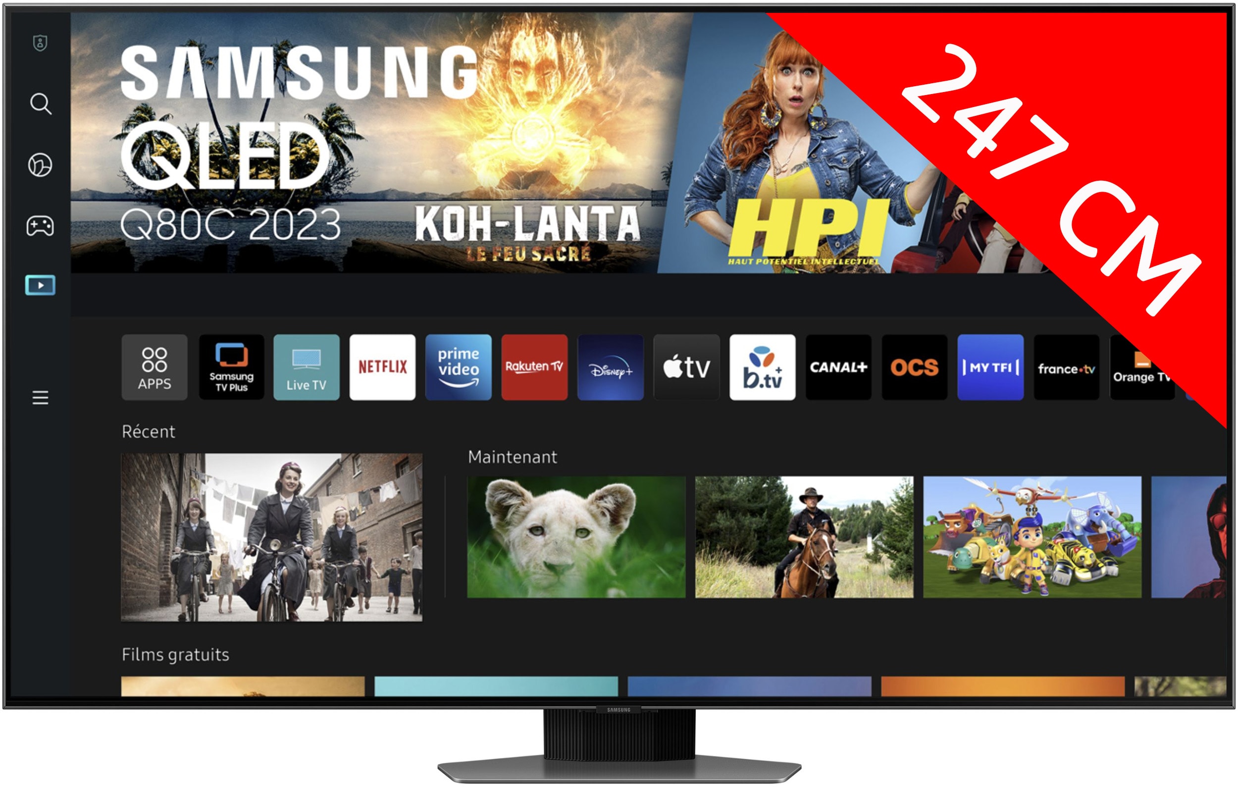 SAMSUNG TV QLED 4K 247 cm 100 Hz Smart TV 98" - TQ98Q80C