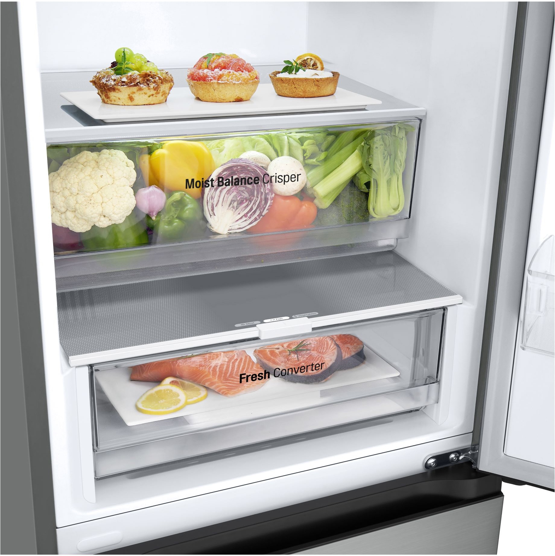 Réfrigérateur congélateur bas LG 343L gris - GBF3102DPY