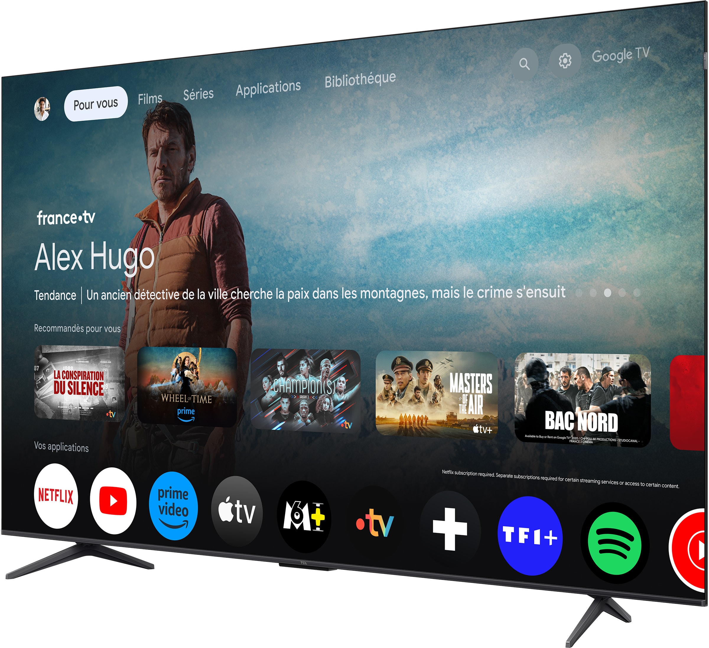 TV QLED 4K 215 cm TCL avec Google TV et Game Master 3.0 - 85T8B