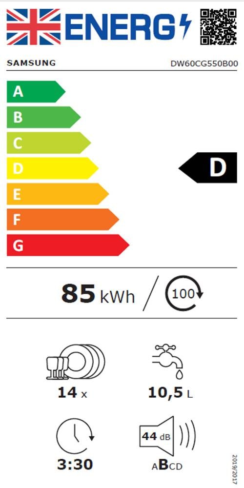 Lave vaisselle tout integrable 60 cm SAMSUNG 14 couverts - DW60CG550B00