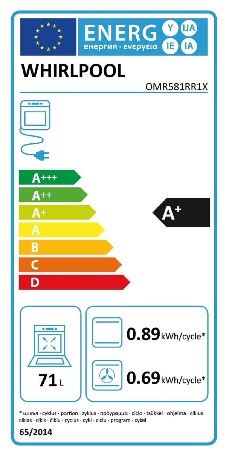 Four encastrable pyrolyse WHIRLPOOL  - OMR581RR1X