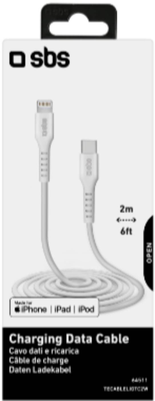 Câble USB SBS  données et recharge Lightning – Type C de 2 mètres de long - CABLELIGHTNING-TYPEC