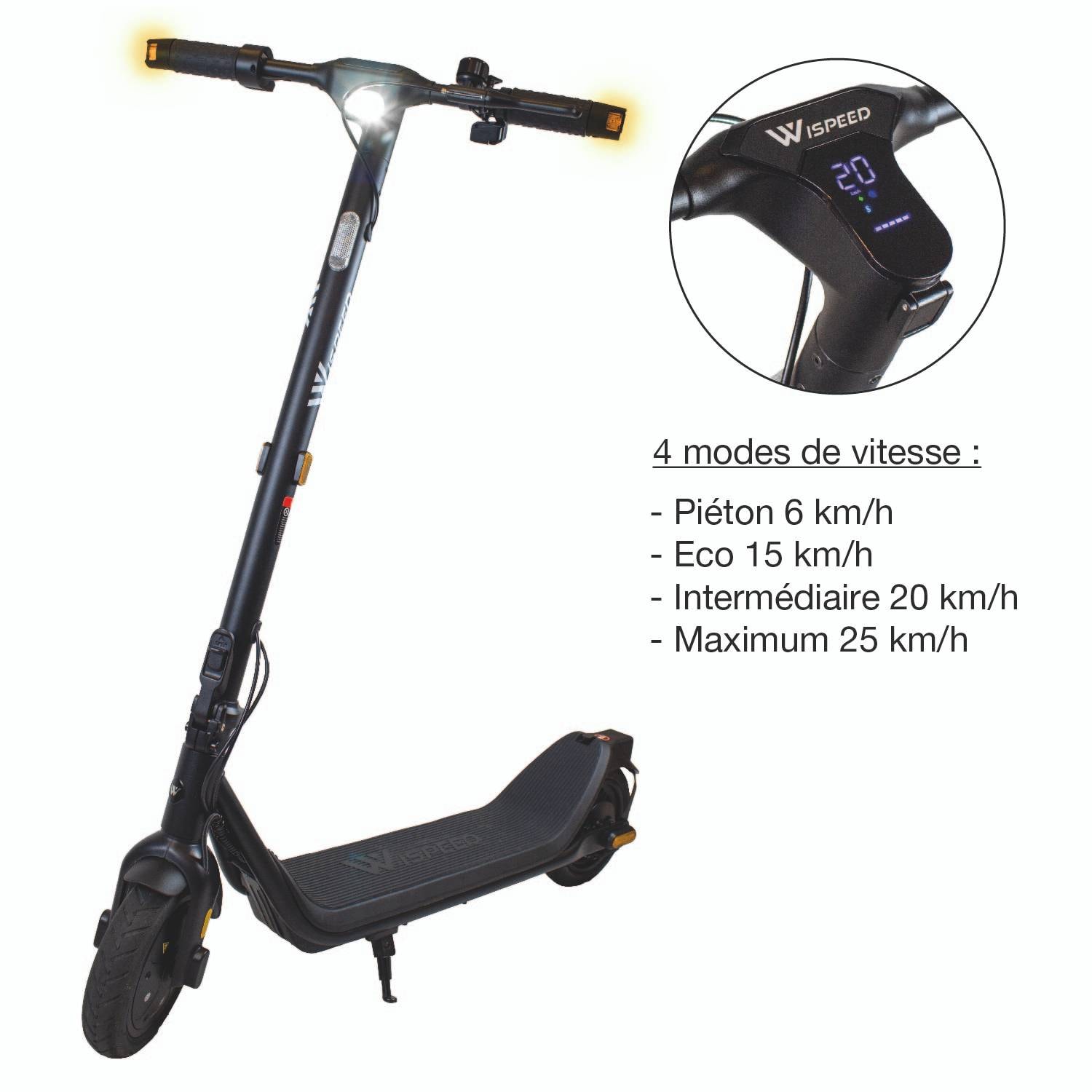 Trottinette électrique LOGICOM  - WISPEED-C8-20-NOIR