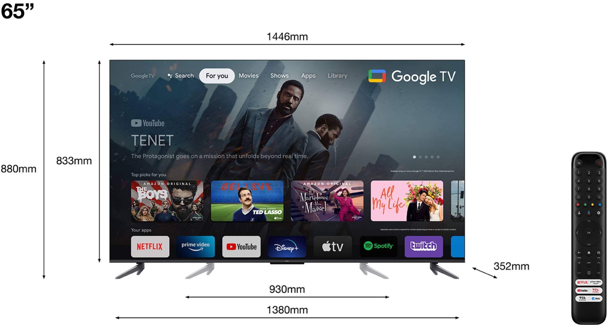 TV QLED 4K 164 cm TCL  - 65C641