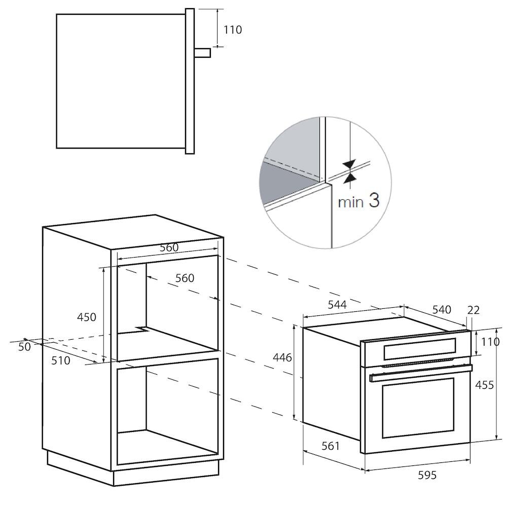 Micro ondes Combiné Encastrable ROSIERES  - RMC34NSM0