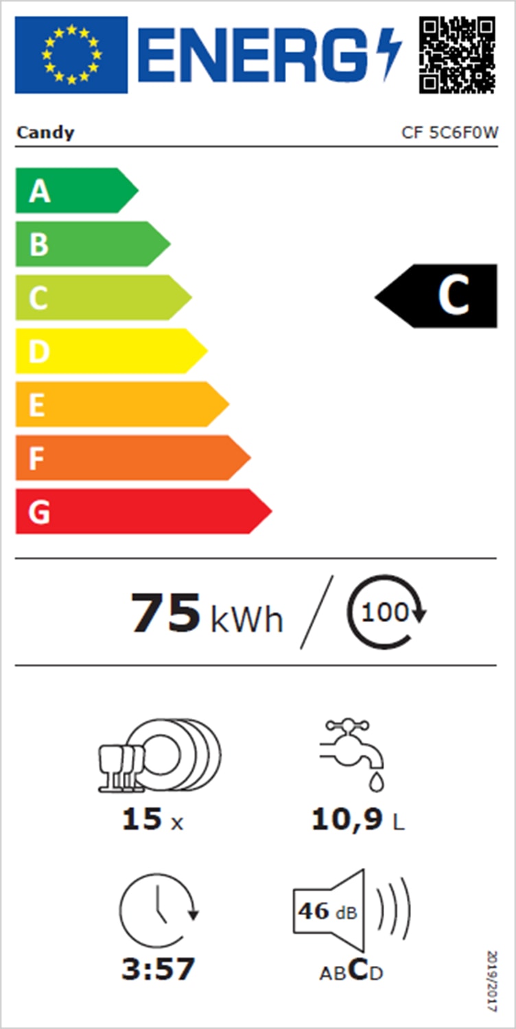 Lave vaisselle 60 cm CANDY  - CF5C6F0W