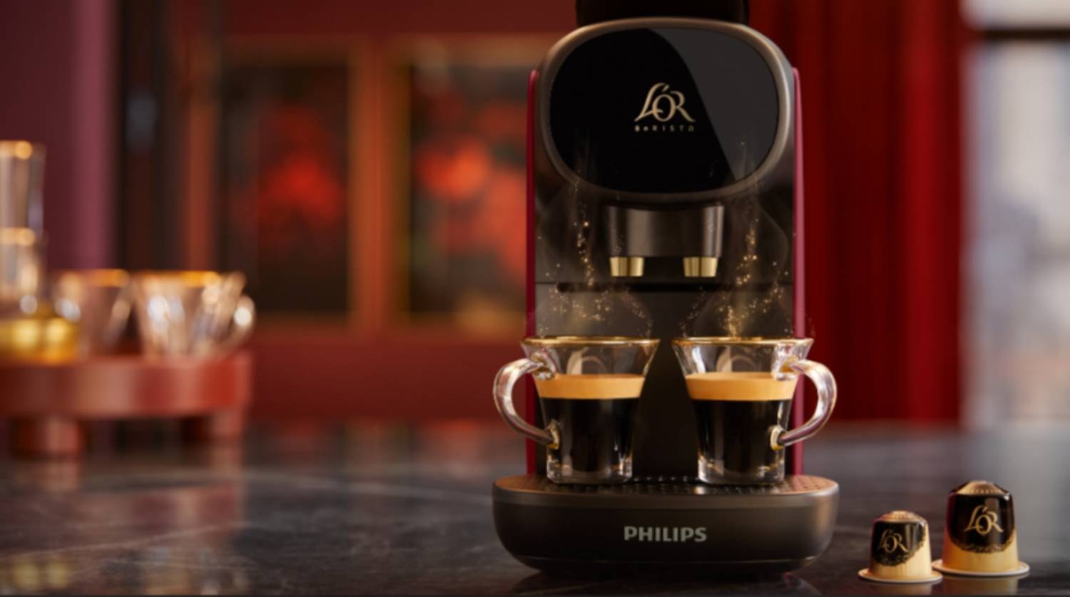 Cafetière PHILIPS à dosettes, L'or Barista Sublime, Rouge - LM9012/50