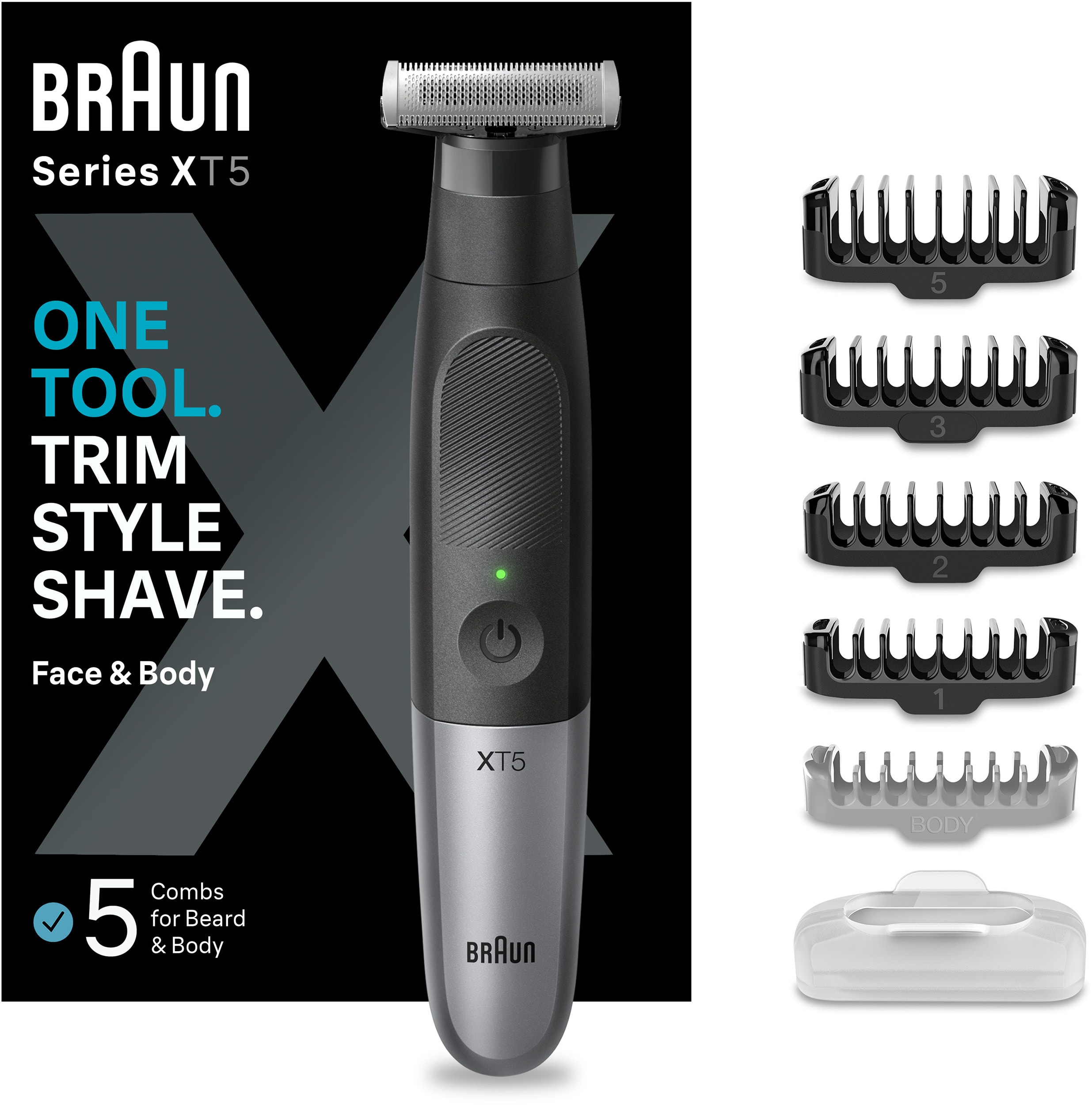 Tondeuse à barbe BRAUN Série X XT 5100 pour visage et corps SERIEXT5100