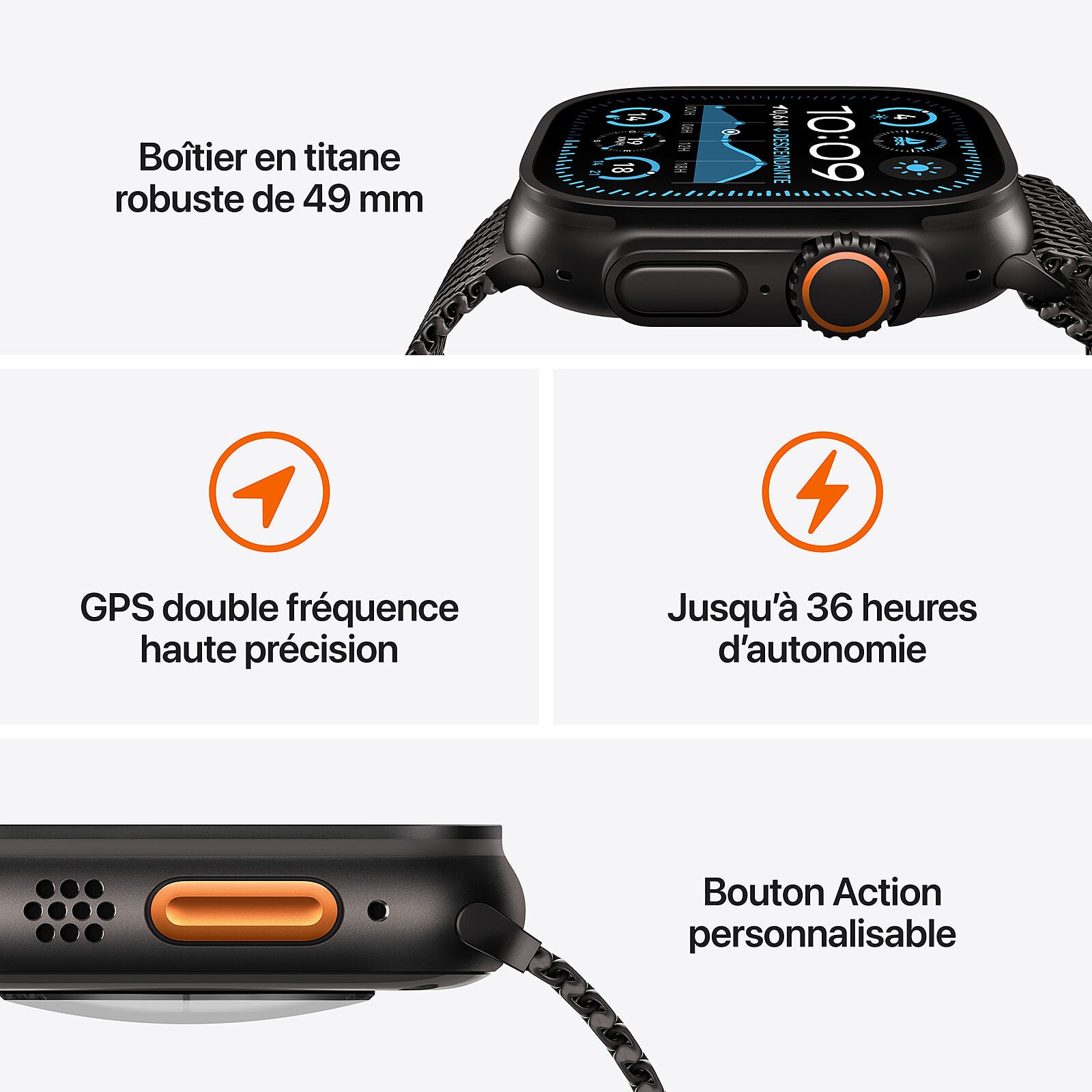 Montre connectée GPS + Cellular APPLE  - WATCHULTRA2-MX4E3NF