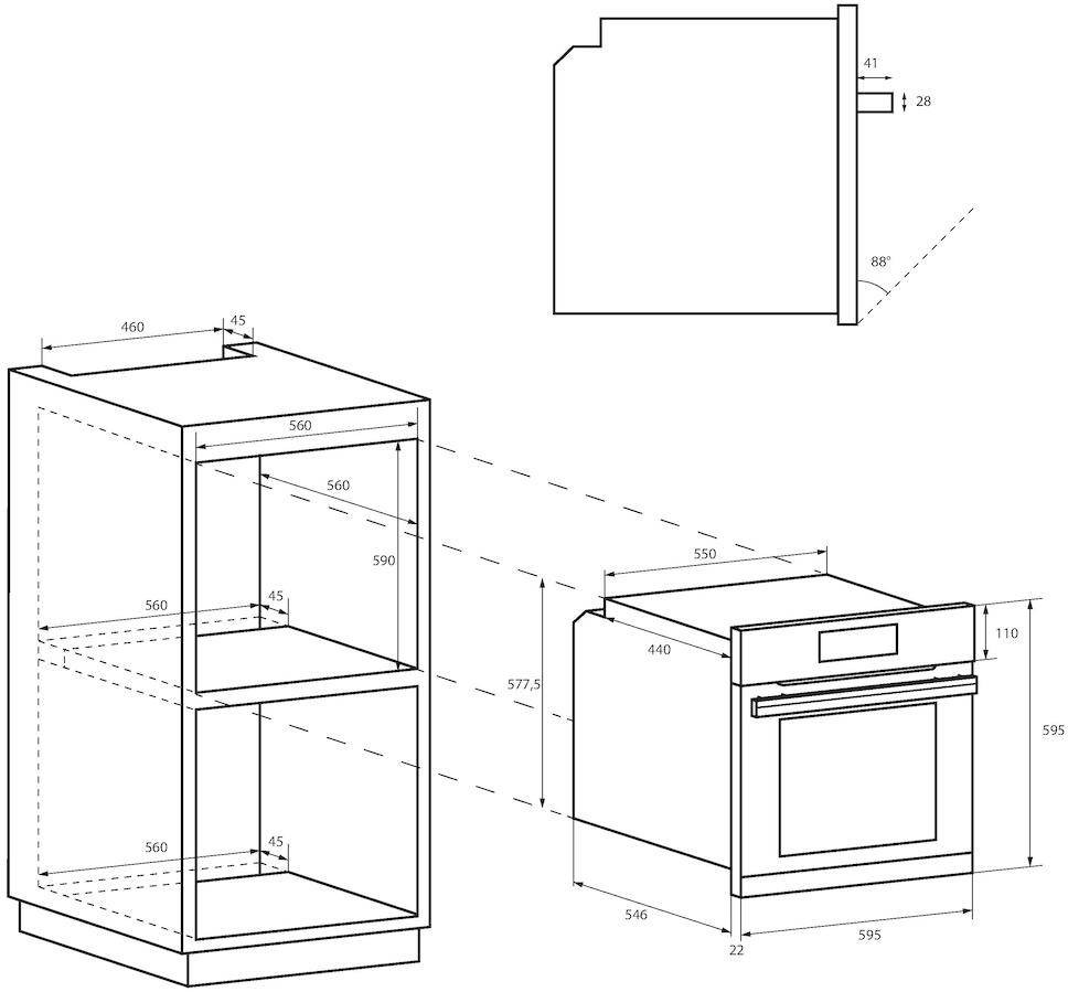 Four encastrable émail lisse CANDY 65L Inox - FIDCX502