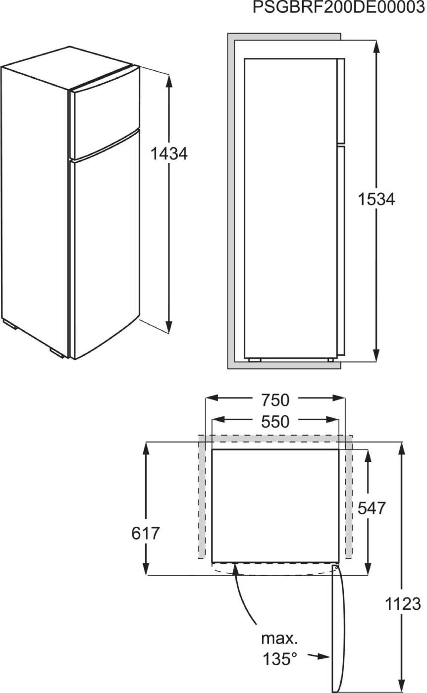 Réfrigérateur congélateur haut ELECTROLUX  - LTB1AE24W0