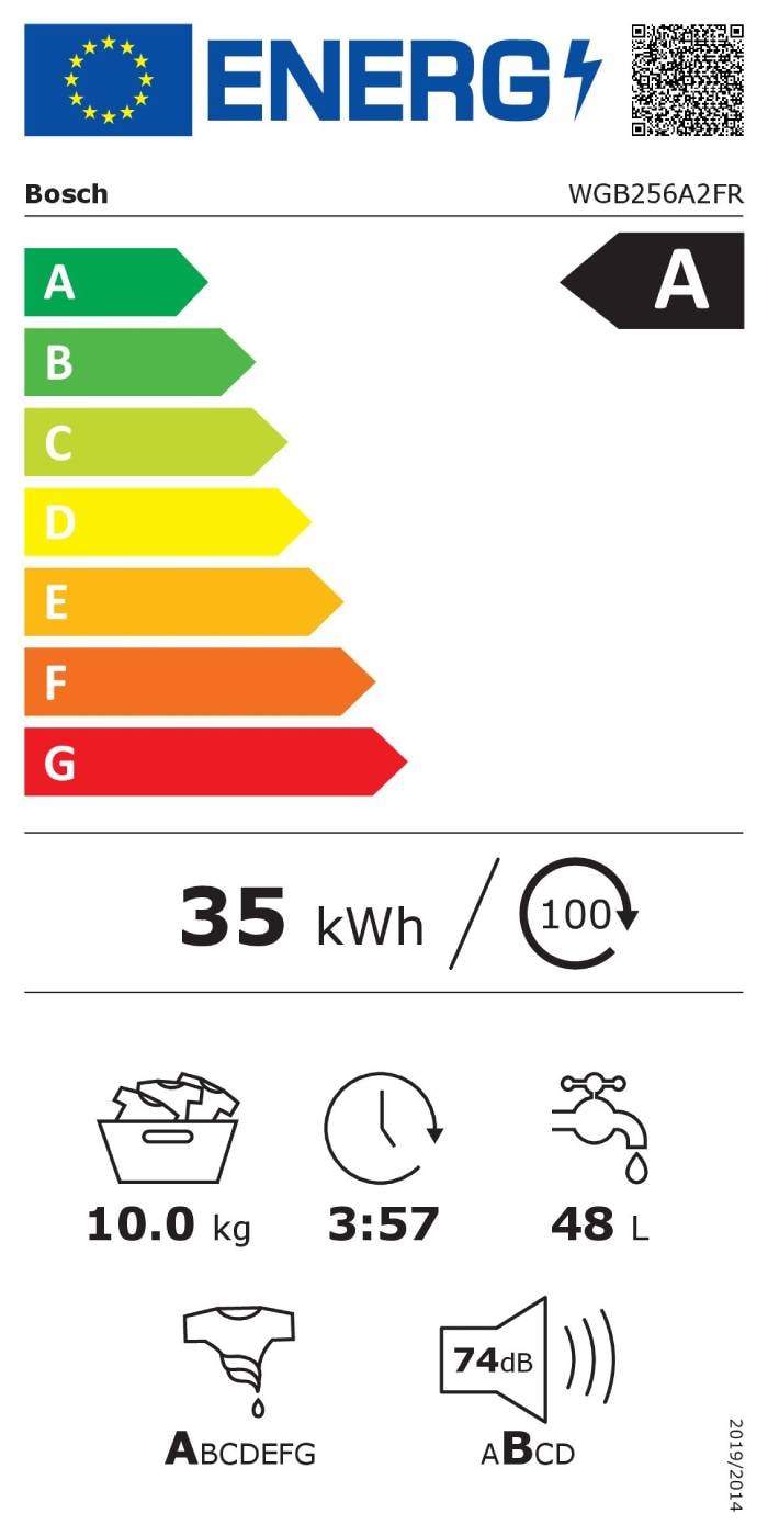 Lave linge Frontal BOSCH EcoSilence Drive 10kg - WGB256A2FR