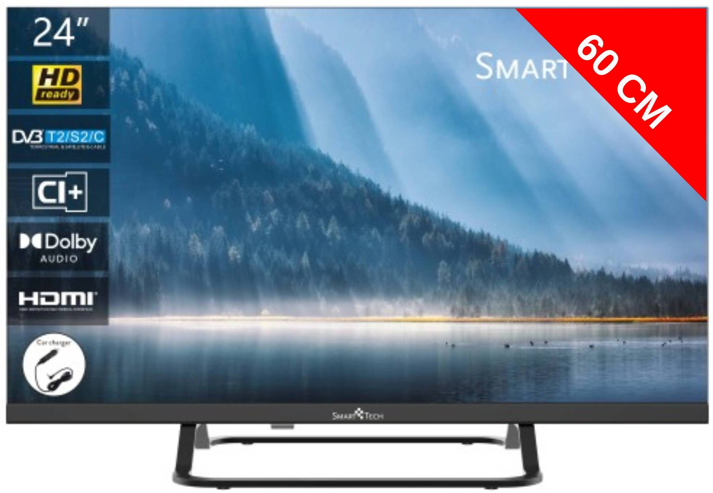 SMART TECH TV LED 60 cm HD Ready 24"  24HN01VC