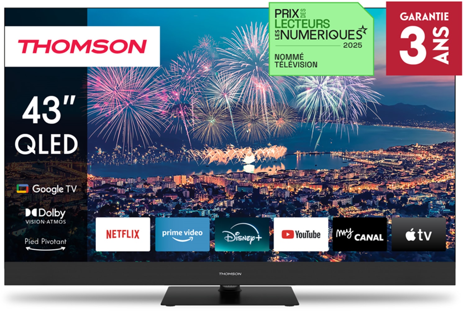 TV QLED 4K 109 cm THOMSON 60 Hz Smart TV 43" - 43QG6C14