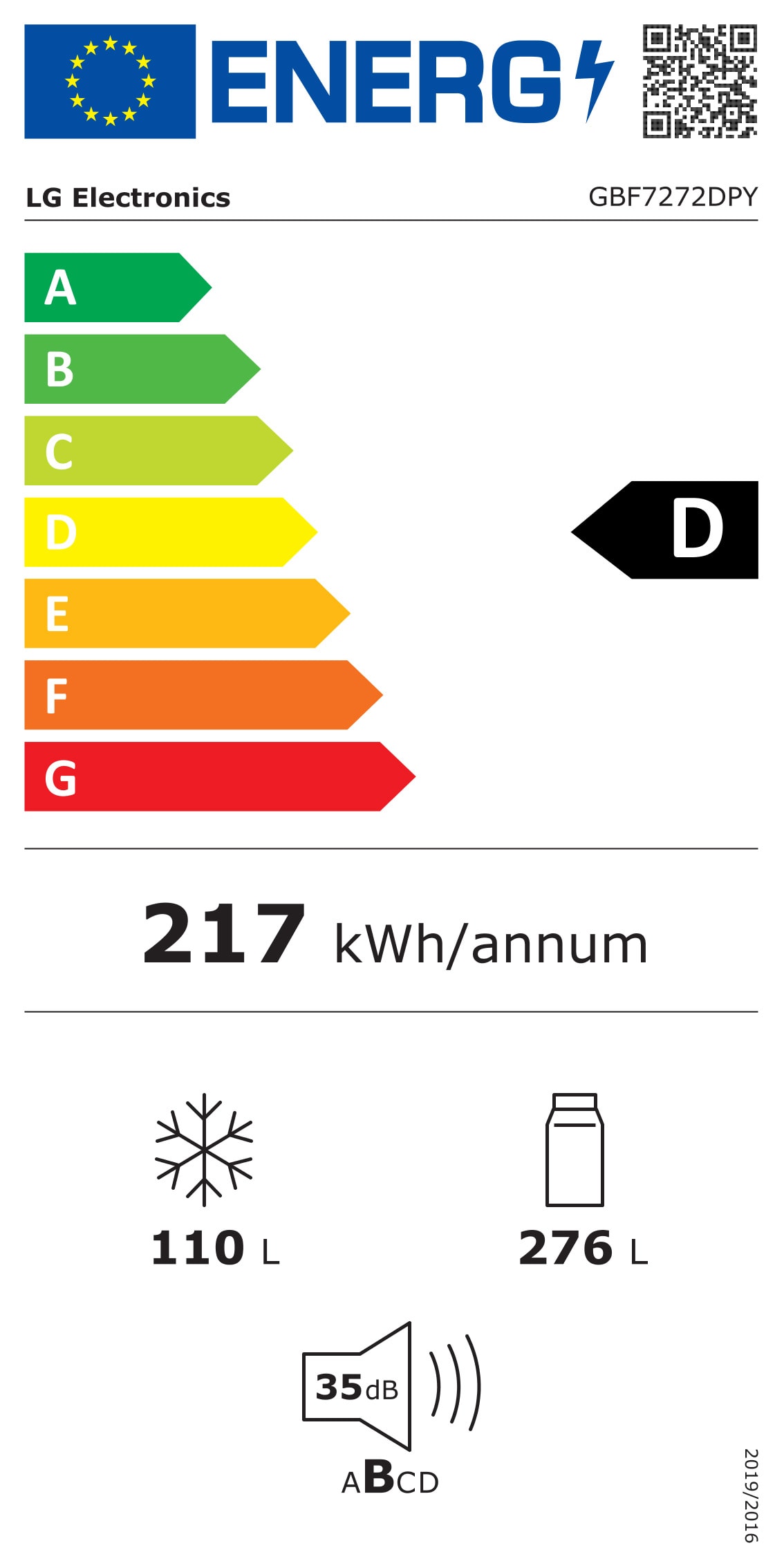 Réfrigérateur congélateur bas LG  - GBF7272DPY