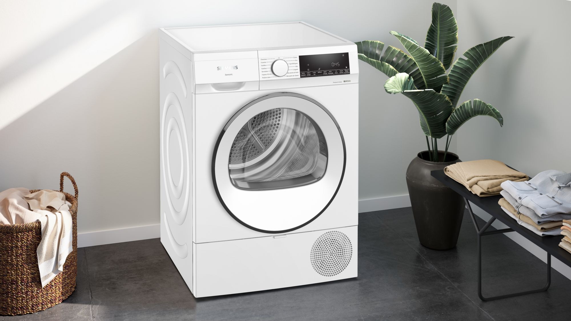 Sèche-linge pompe à chaleur SIEMENS , Autodry, 8kg, Blanc - WT43H00DFR