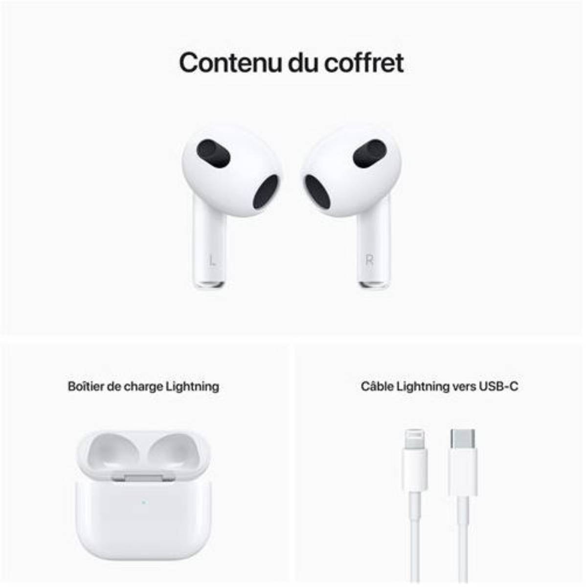 Ecouteurs APPLE 3 (3ᵉ génération) avec Boîtier de charge MagSafe - AIRPODS-MPNY3ZM