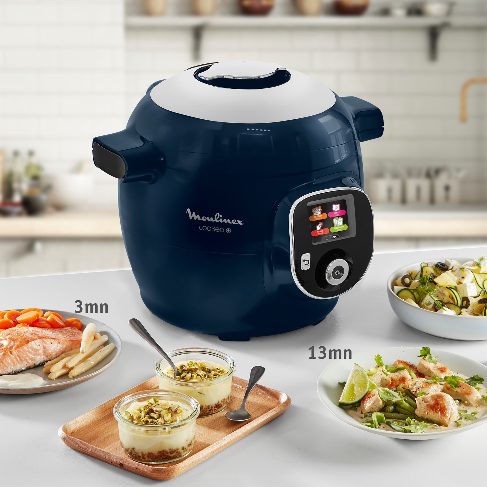 Multicuiseur MOULINEX Cookeo+ 150 recettes, Bleu - YY5137FB