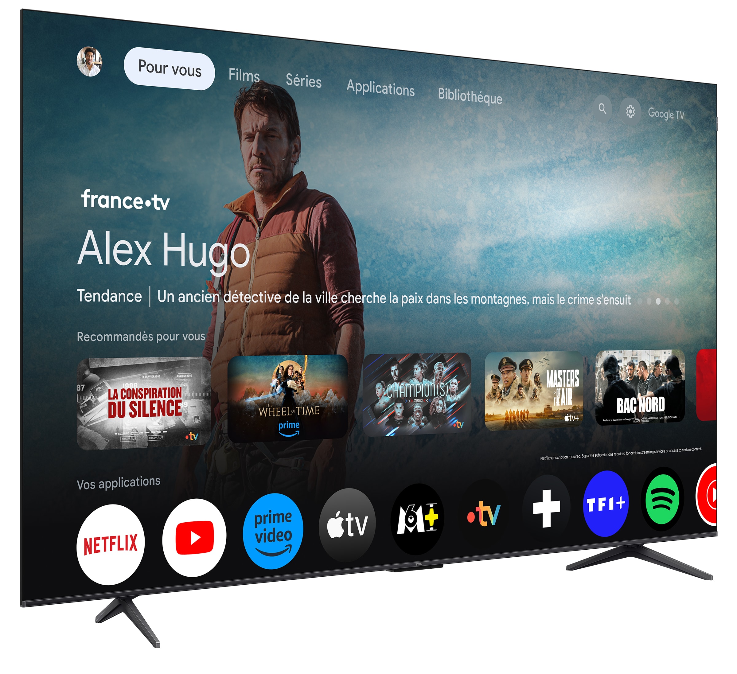 TV QLED 4K 215 cm TCL avec Google TV et Game Master 3.0 - 85T8B