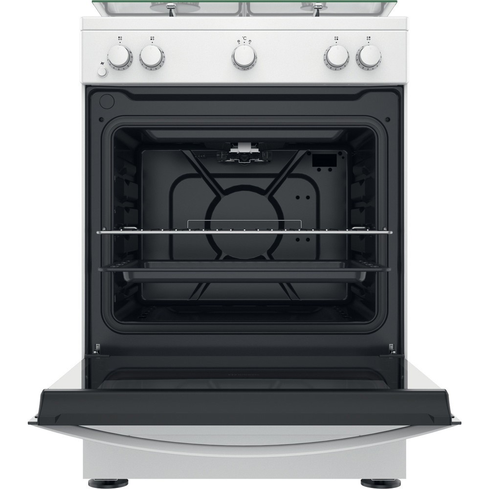 Cuisiniere gaz INDESIT 4 Feux + four Gaz Blanc - IS67G1KMW/E