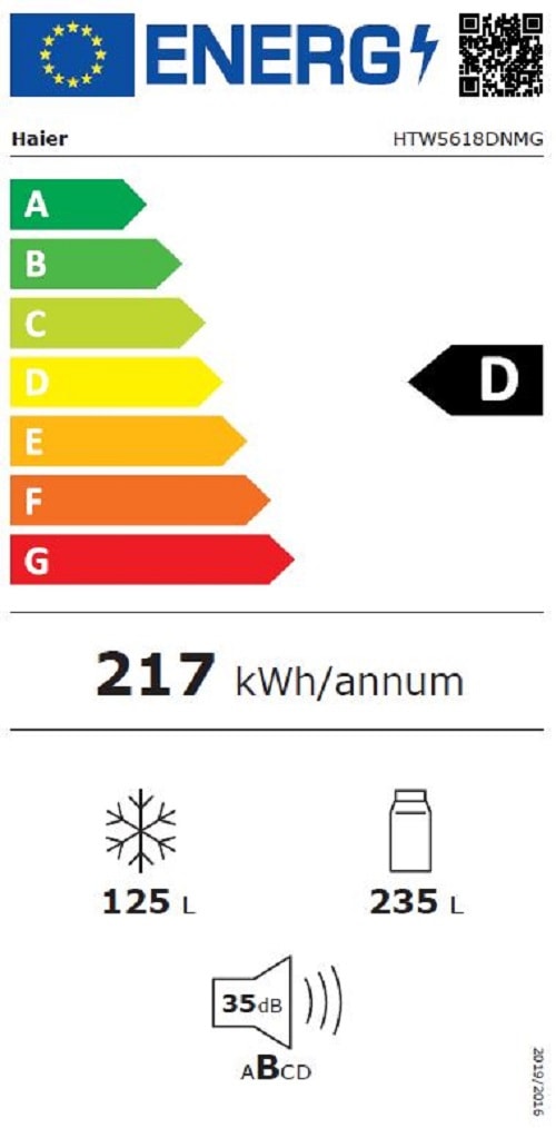 Réfrigérateur congélateur bas HAIER  - HTW5618DNMG