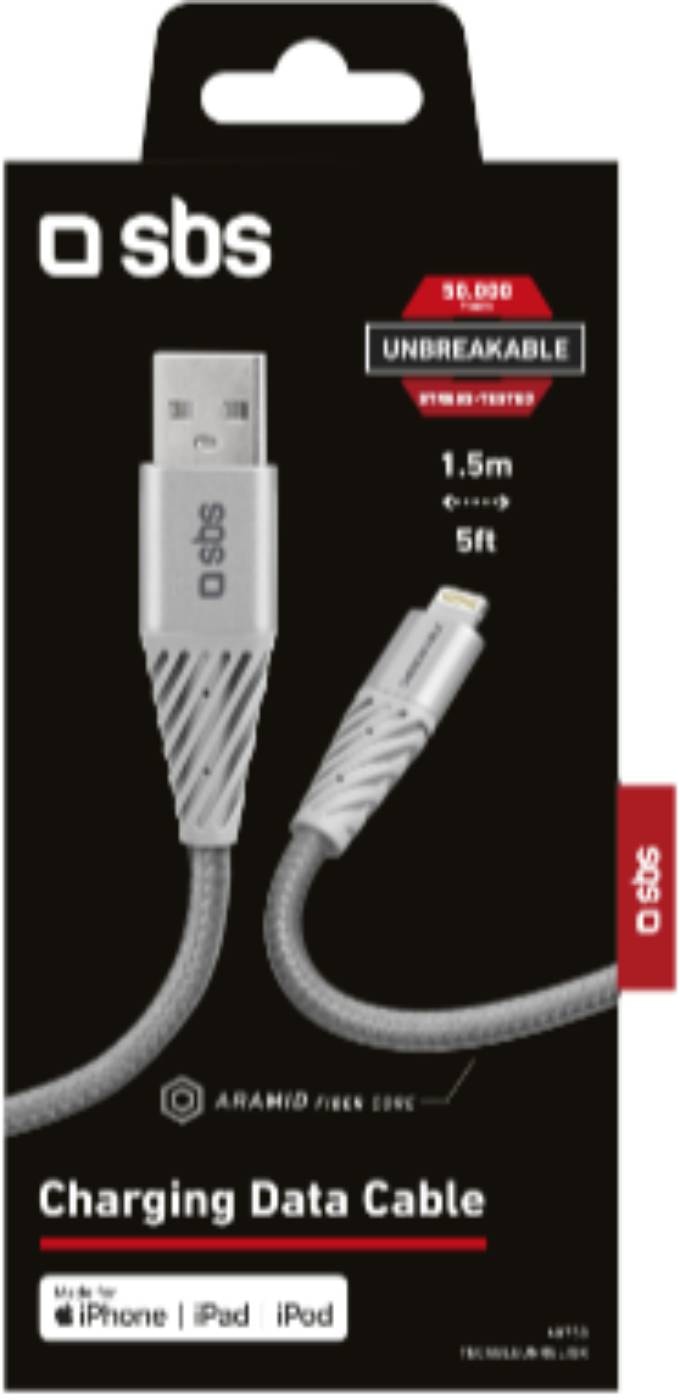 Câble USB SBS - Lightning ultrarésistant en fibre d'aramide  - CABLELIGHTNING-USB