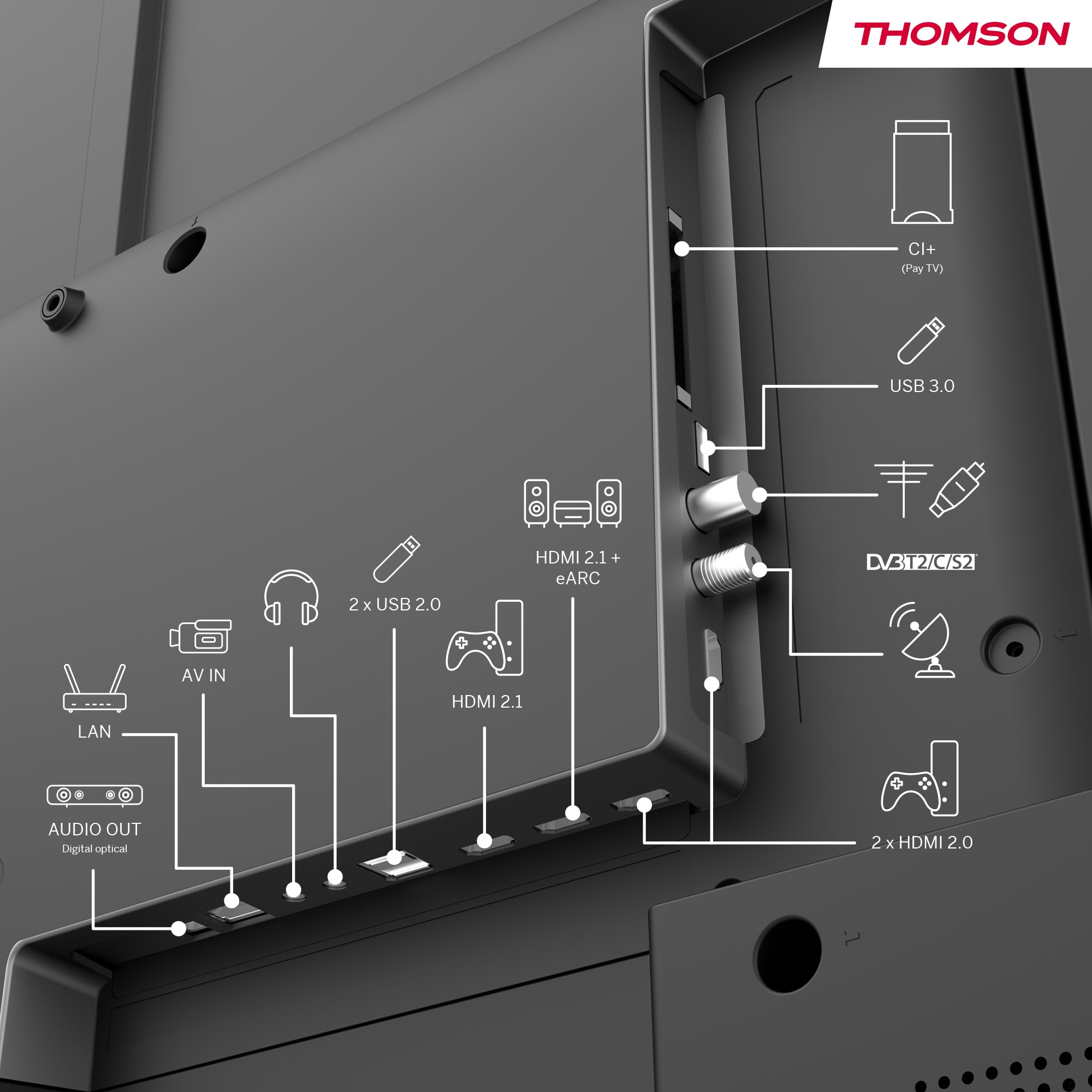 TV QLED 4K 109 cm THOMSON 60 Hz Smart TV 43" - 43QG6C14