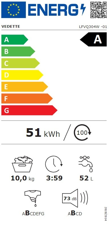 Lave linge Frontal VEDETTE  - LFVQ304W