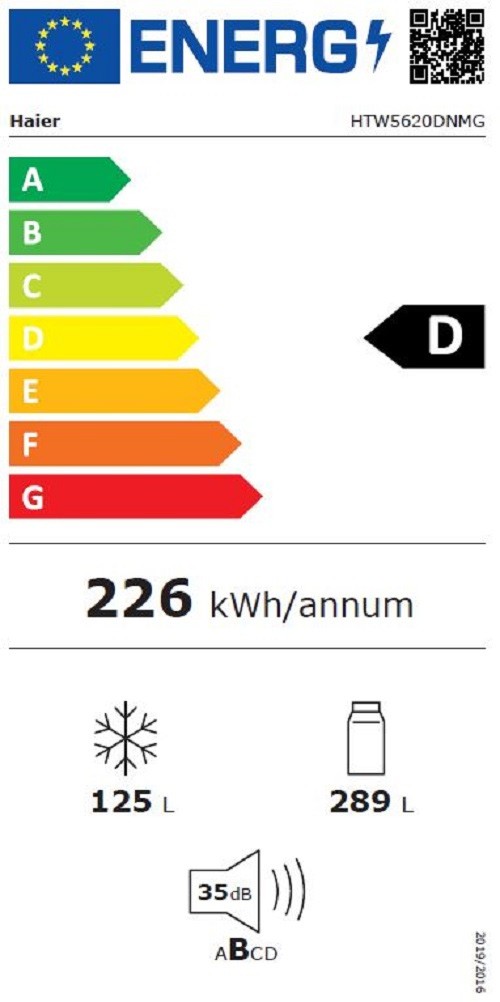 Réfrigérateur congélateur bas HAIER Total No Frost 414L Inox - HTW5620DNMG