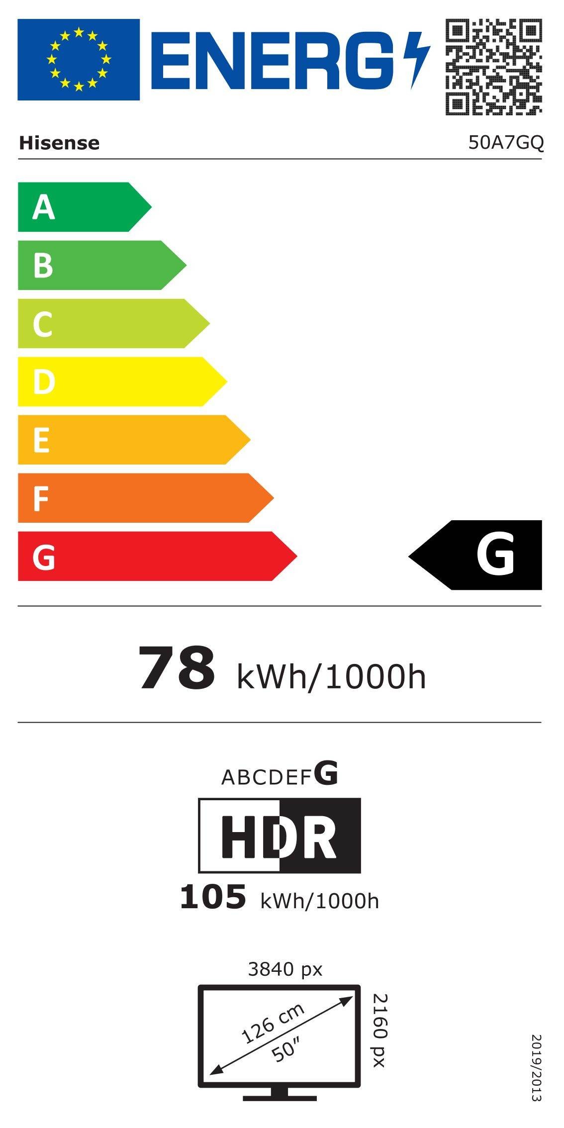 TV QLED 4K 126 cm HISENSE 50Hz Dolby Vision & Atmos 50" - 50A7GQ