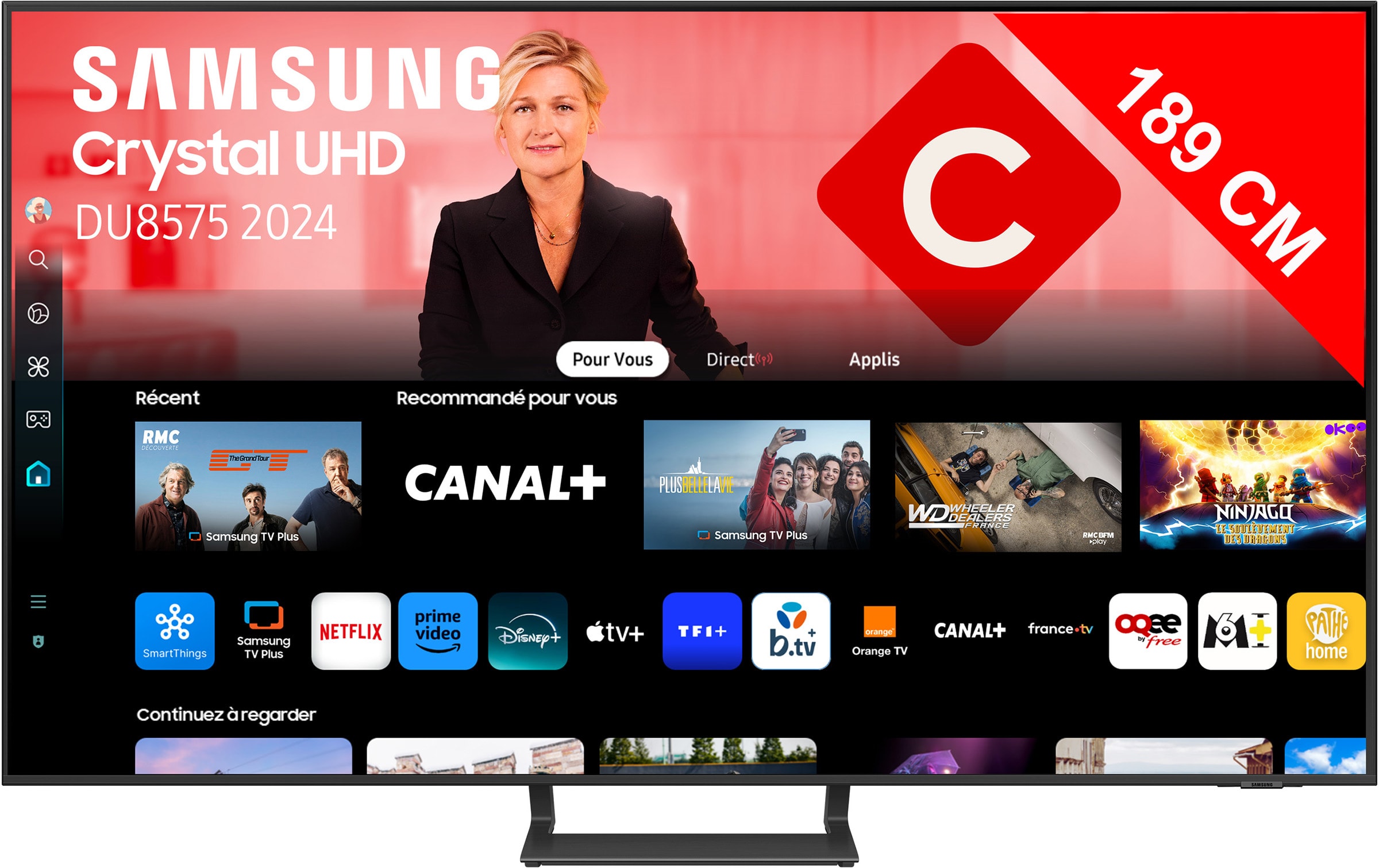 TV LED 4K 189 cm SAMSUNG , Smart TV, 75" TU75DU8575