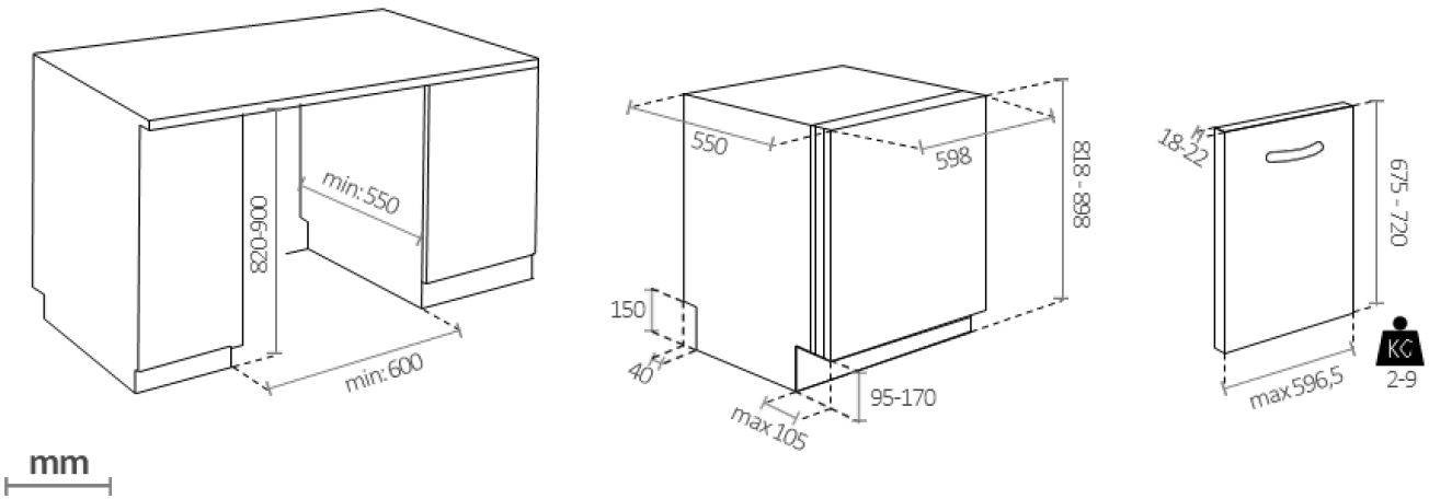 Lave vaisselle tout integrable 60 cm ROSIERES  - RI5C4F0A-47