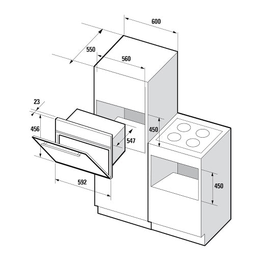 Four combiné micro-ondes SAUTER Chaleur tournante 1750W 40L Noir et Inox - SKC6302LX