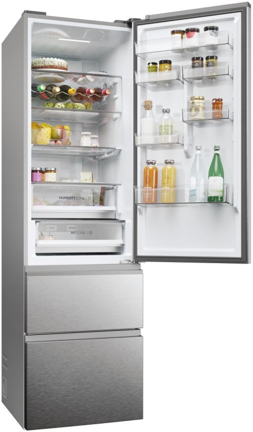 Réfrigérateur congélateur bas HAIER Total No Frost 414L Inox - HTW5620DNMG