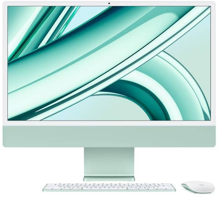 Tout en 1 / All in one APPLE  iMac 24", M3, 8 Go ram, 256 Go SSD, Vert IMAC24-MQRP3FN