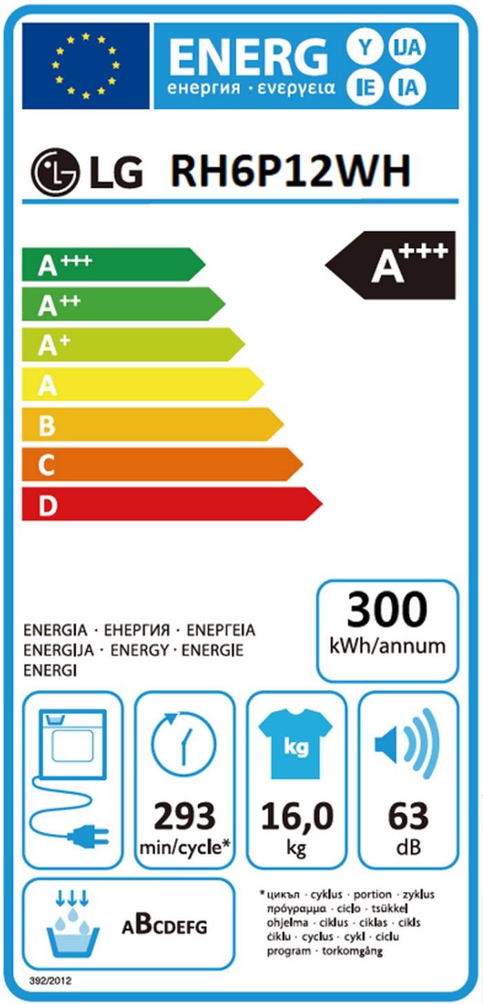 Sèche linge Condensation LG  - RH6P12WH