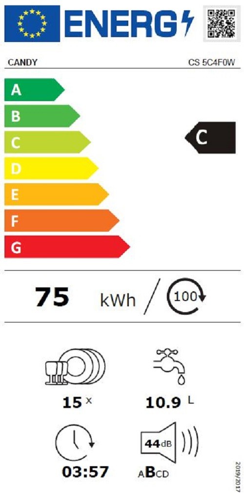 Lave vaisselle tout integrable 60 cm CANDY  - CS5C4F0A1