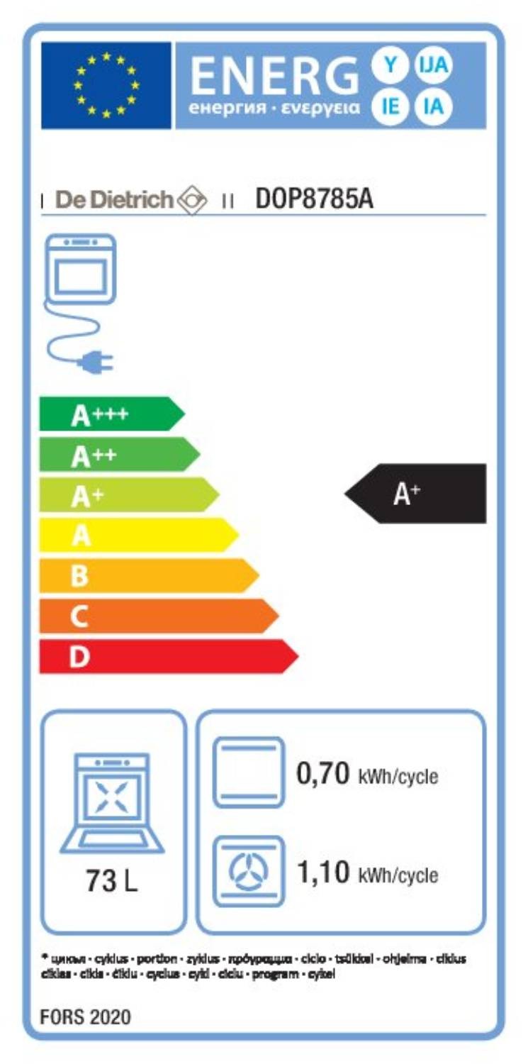 Four encastrable pyrolyse DE DIETRICH  - DOP8785A