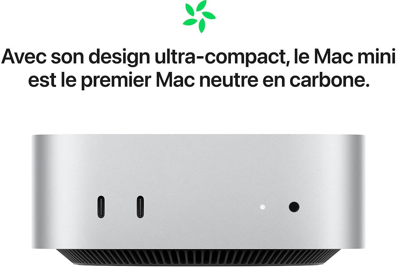 Mac mini APPLE , M4, 16go Ram, SSD 512go, Argent - MACMINI-MU9E3FN