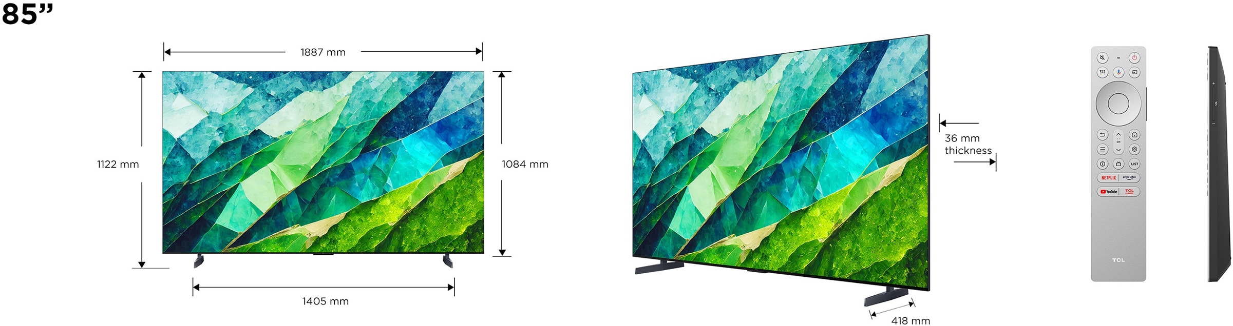 TV QLED 4K 215 cm TCL Mini Led 85" - 85C855