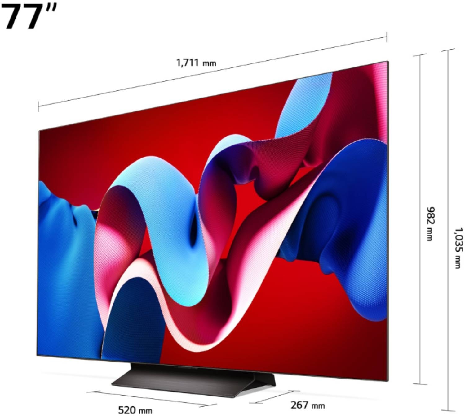 TV OLED 4K 195 cm LG Evo 77" - OLED77C46