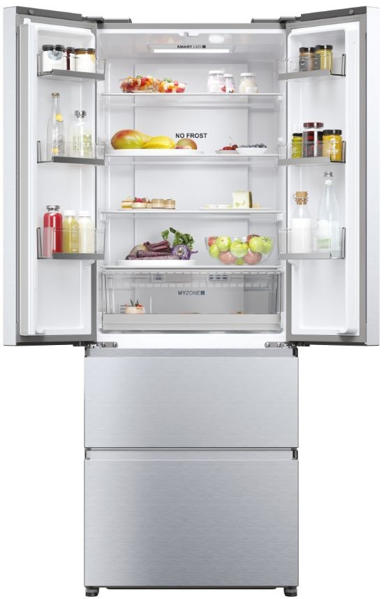 Réfrigérateur 4 portes HAIER , Froid No Frost, 446L, Inox - HFR5719ENMG