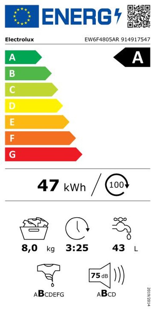 Lave linge Frontal ELECTROLUX PerfectCare 600 Eco Valve 8kg - EW6F4805AR